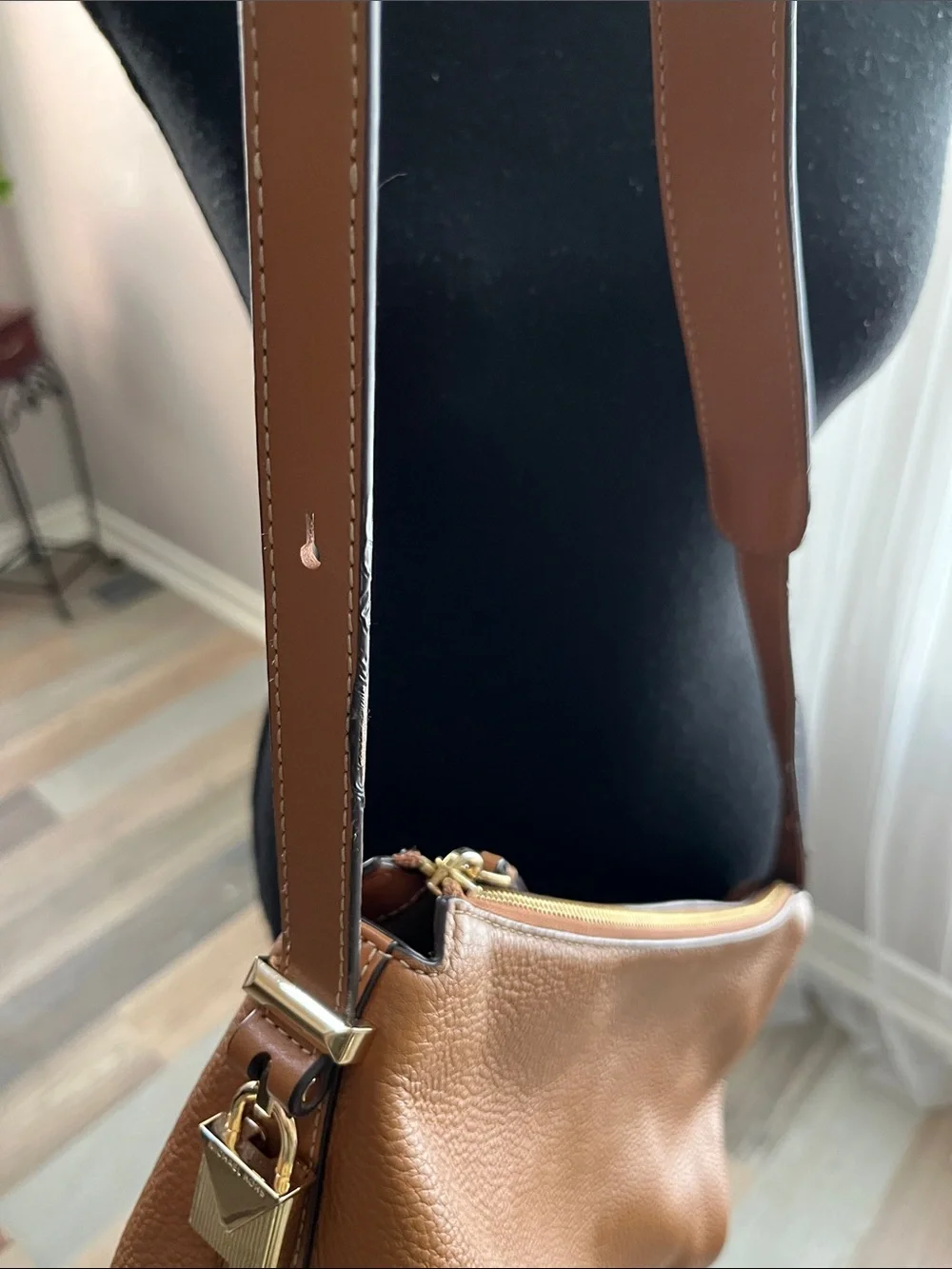 Michael Kors Brown Pebbled Leather Hobo Shoulder Bag Office Casual Business